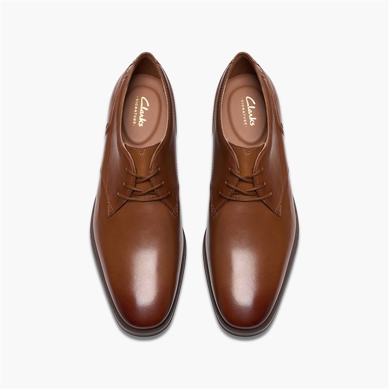 Clarks Mens Paulton Lace Up Shoes Tan