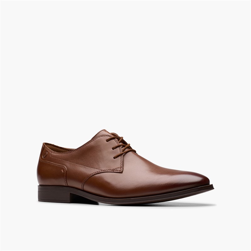 Clarks Mens Paulton Lace Up Shoes Tan