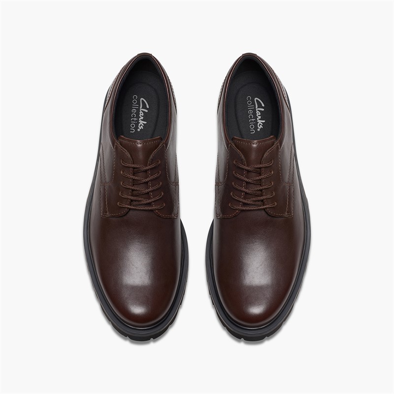 Clarks Mens Berwick Lace Up Shoes Brown Leather