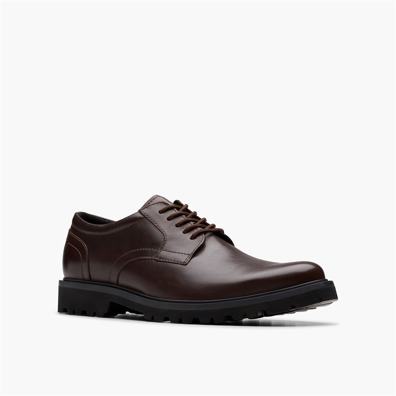 Clarks Mens Berwick Lace Up Shoes Brown Leather