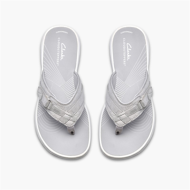 Clarks Dame Brinkley Sea flip flops Silver Metallic