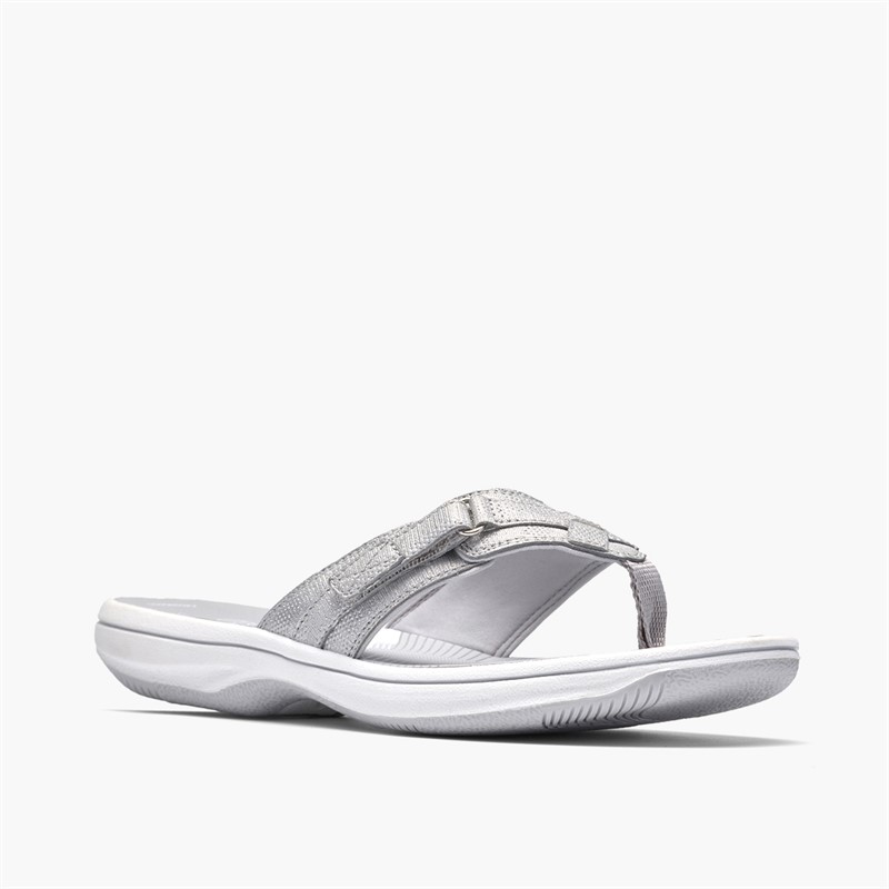 Clarks Dame Brinkley Sea flip flops Silver Metallic