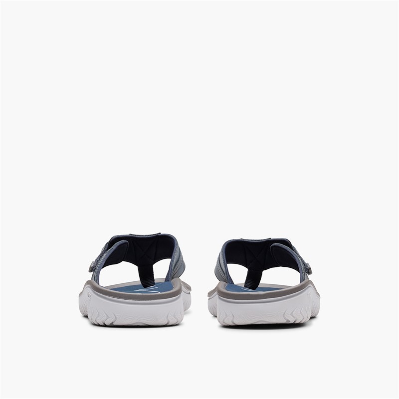 Clarks Herre Wesley Sol Flip Flops Navy Leather