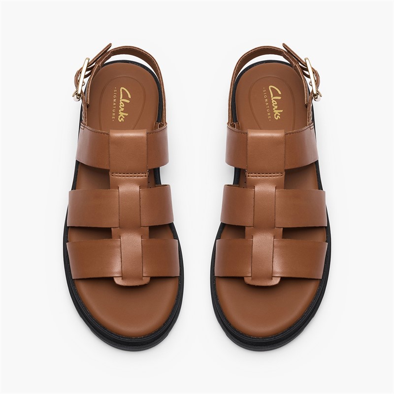 Clarks Damen Orinoco 3 Riemen Sandalen Tan Leather
