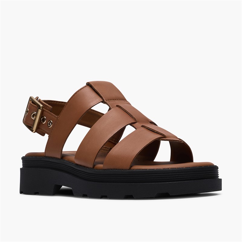 Clarks Damen Orinoco 3 Riemen Sandalen Tan Leather