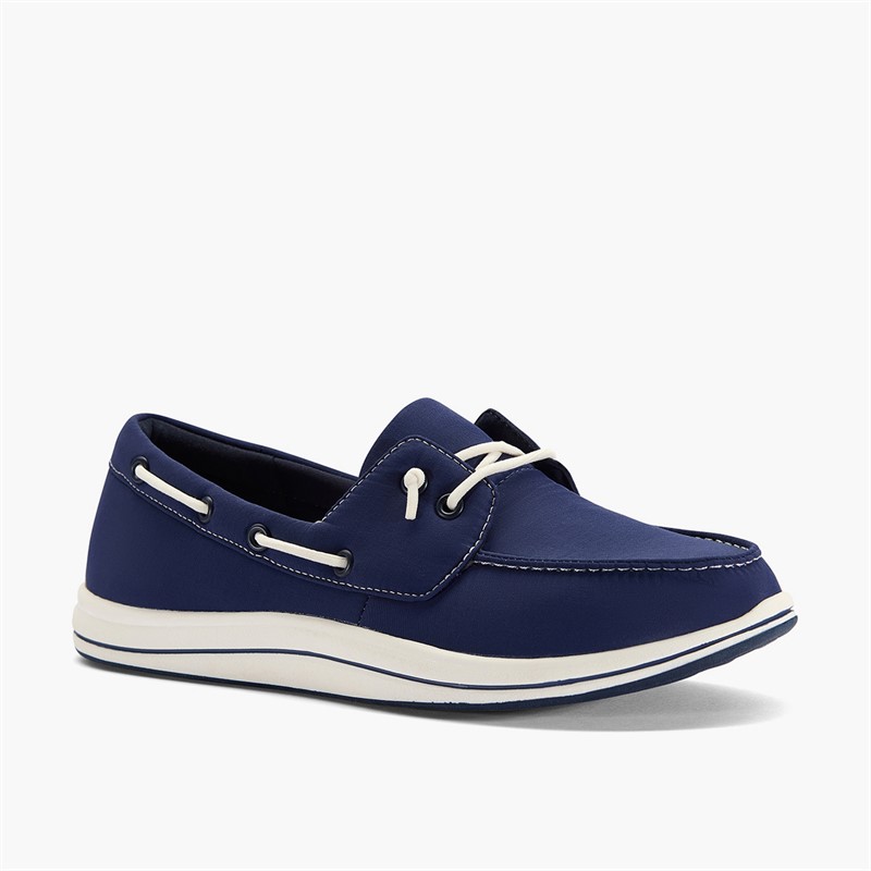 Clarks Damen Brinkley Edge Bootsschuhe Navy Canvas