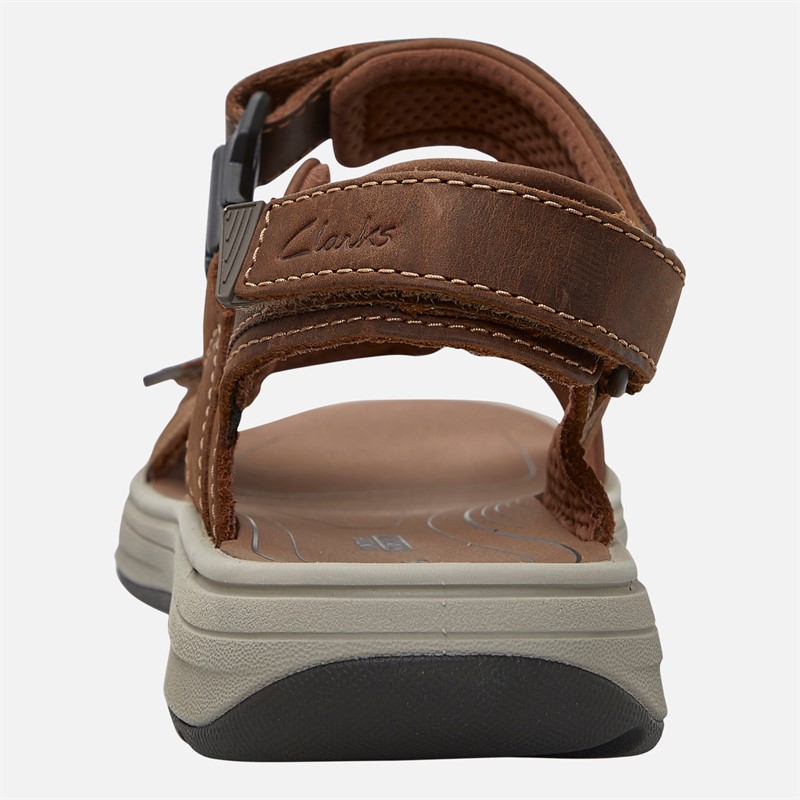 Clarks Herren Saltway Edge Weite Passform Sandalen Light Tan Leather