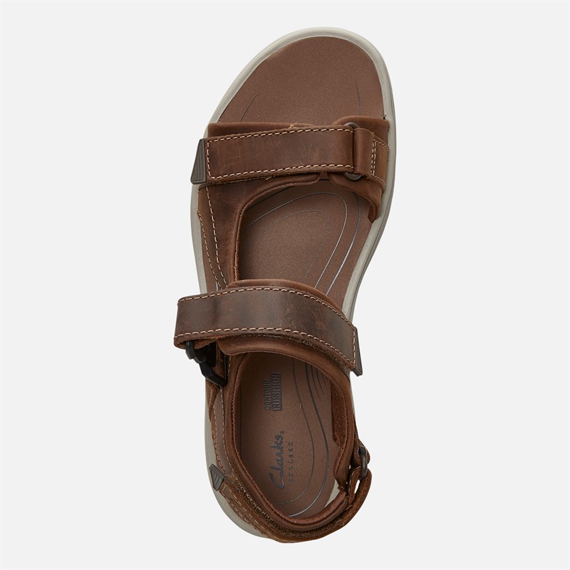 Clarks Herren Saltway Edge Weite Passform Sandalen Light Tan Leather