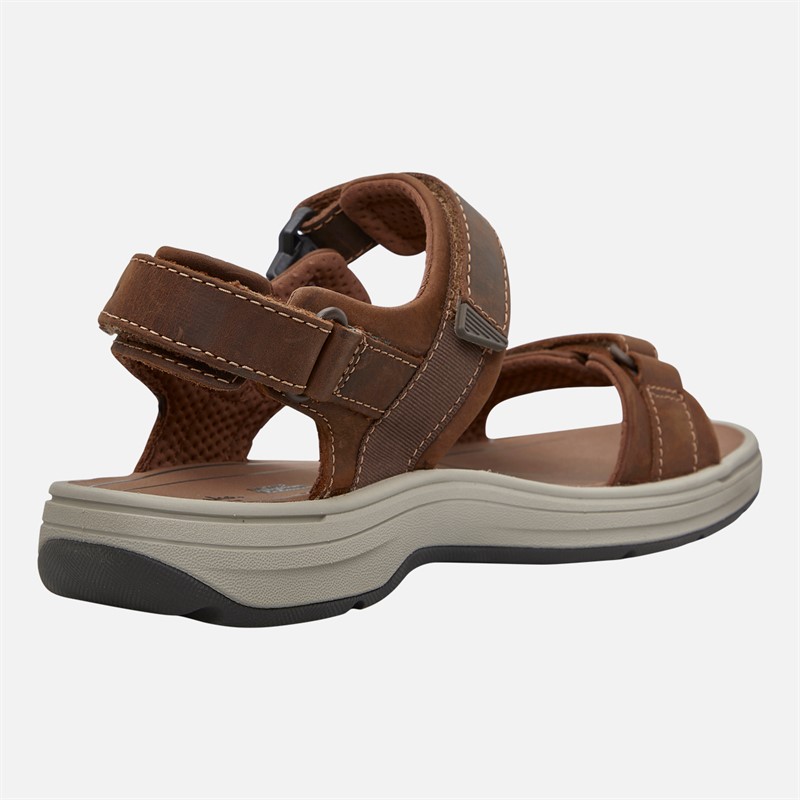 Clarks Herren Saltway Edge Weite Passform Sandalen Light Tan Leather