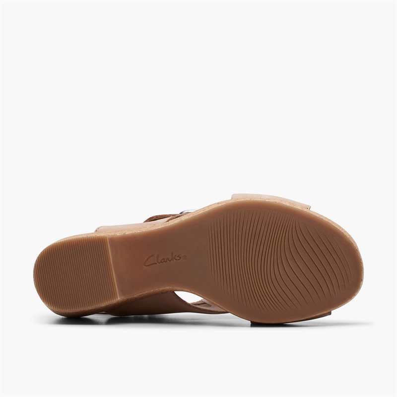 Clarks Damen Giselle Dove Keil Sandalen Sand Nubuck
