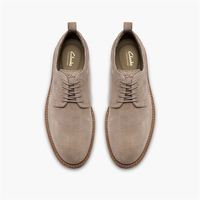 Clarks Herre Aldwin snøre sko Grey Suede