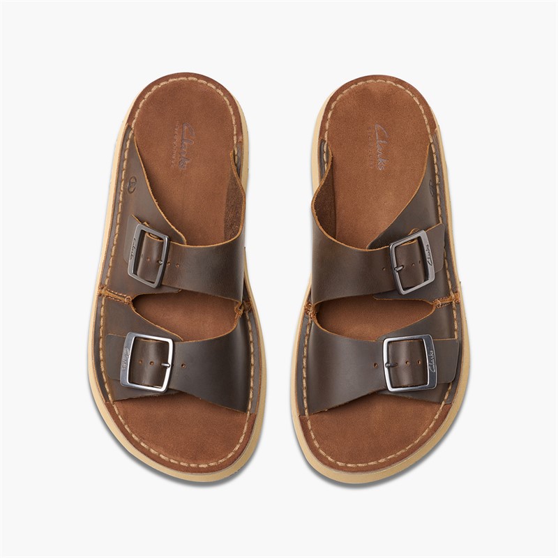 Clarks Herre Solsbury Dobbeltrem Sandaler Beeswax Leather