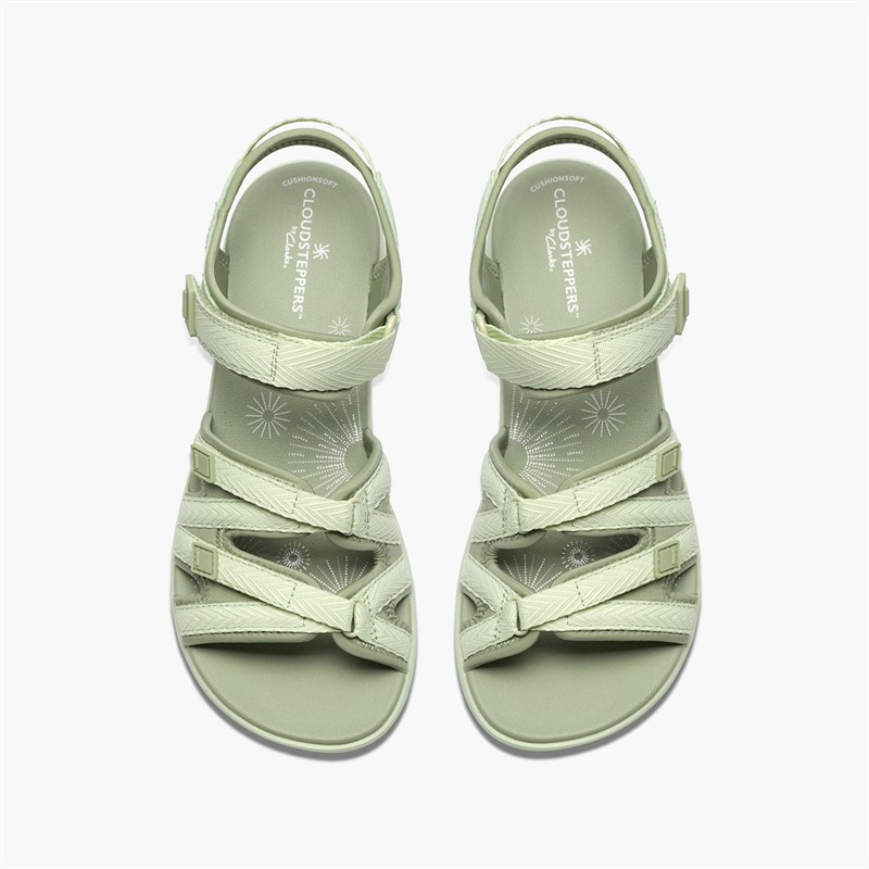 Clarks Damen Mira Madi Sandalen Light Olive Combi
