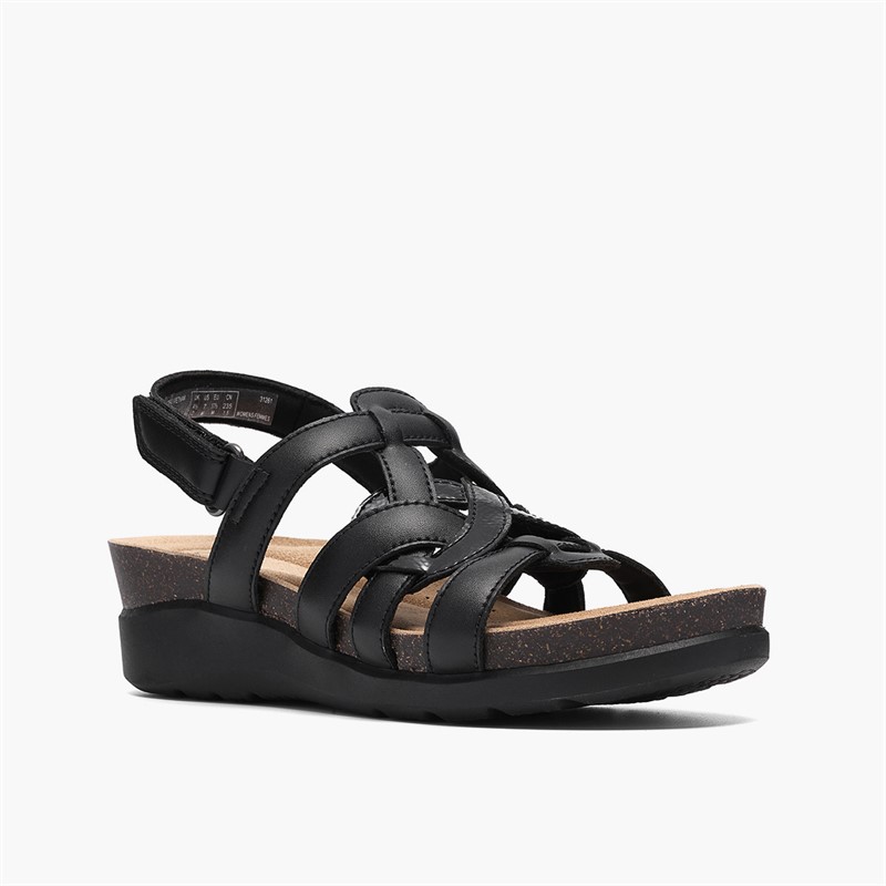 Clarks Damen Calenne Gracie Keil Sandalen Black Combi