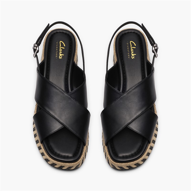 Clarks Damen Tessiah Kreuz Riemen Sandalen Black Interest