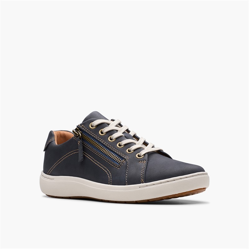 Clarks Damen Nalle Turnschuhe Navy Nubuck