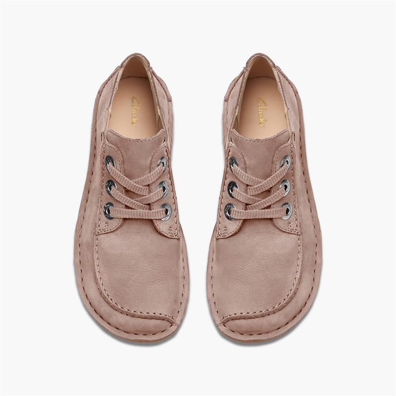 Clarks Dame Sjove Drøm Snørebånd Sko Light Pink Suede