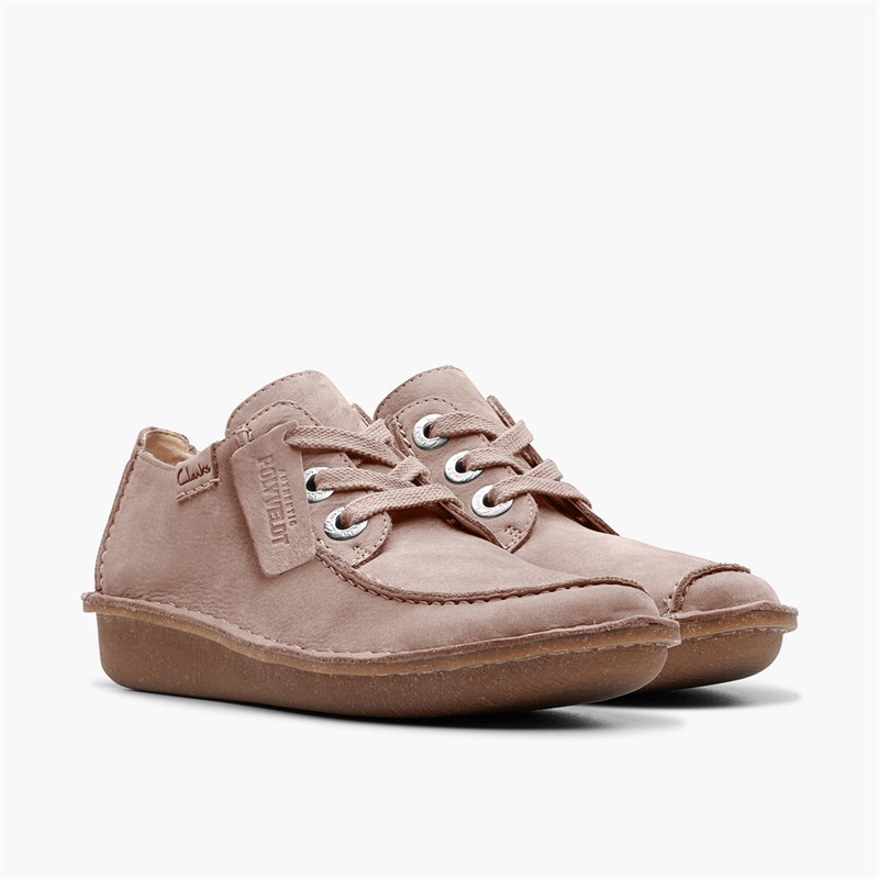 Clarks Dame Sjove Drøm Snørebånd Sko Light Pink Suede