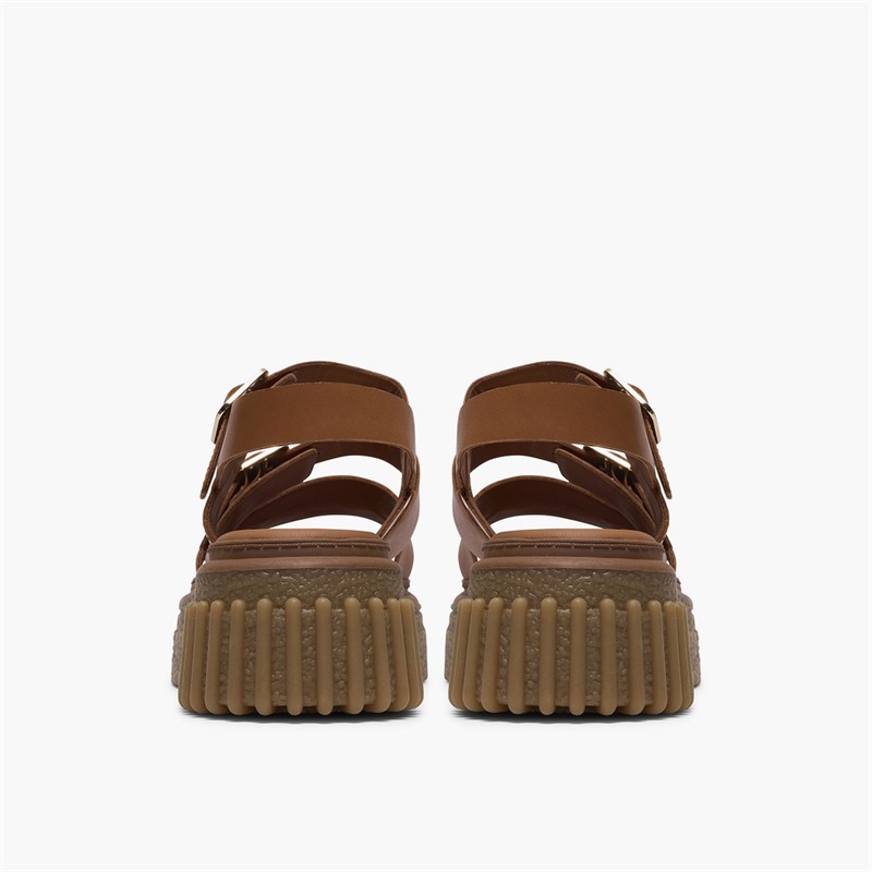 Clarks Damen Evamar Riemen Sandalen Tan Leather