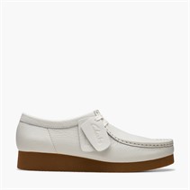 Clarks Damen Wallabee EVO Schuhe Off White Leather