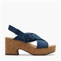 Clarks Dame Nerisa West Kilehæle Sandaler Navy Nubuck