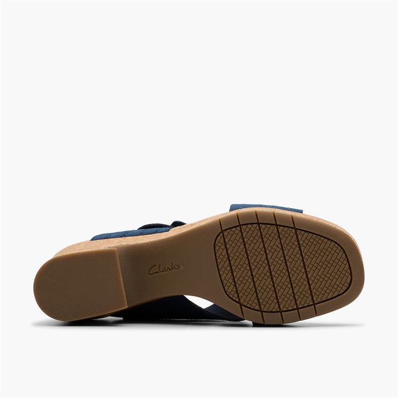 Clarks Dame Nerisa West Kilehæle Sandaler Navy Nubuck
