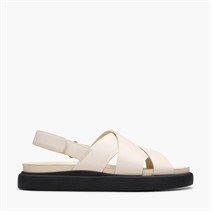 Clarks Damen Aristella Sun Riemen Sandalen Cream Leather