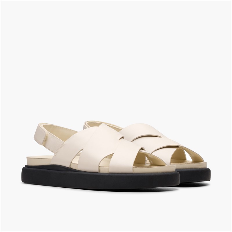 Clarks Damen Aristella Sun Riemen Sandalen Cream Leather