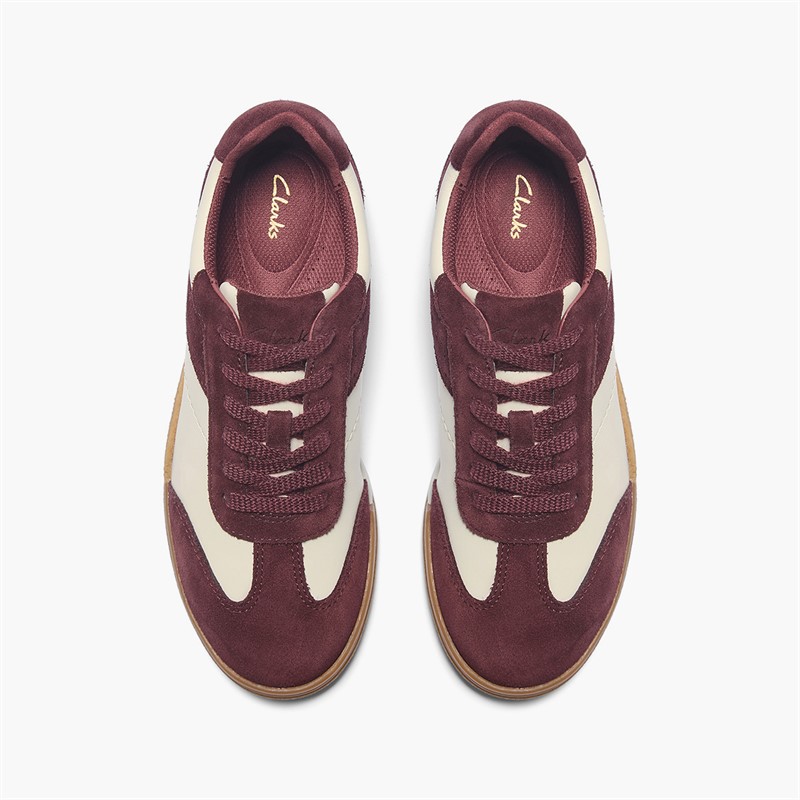 Clarks Womens Maseri Walk Trainers Burgundy Combi