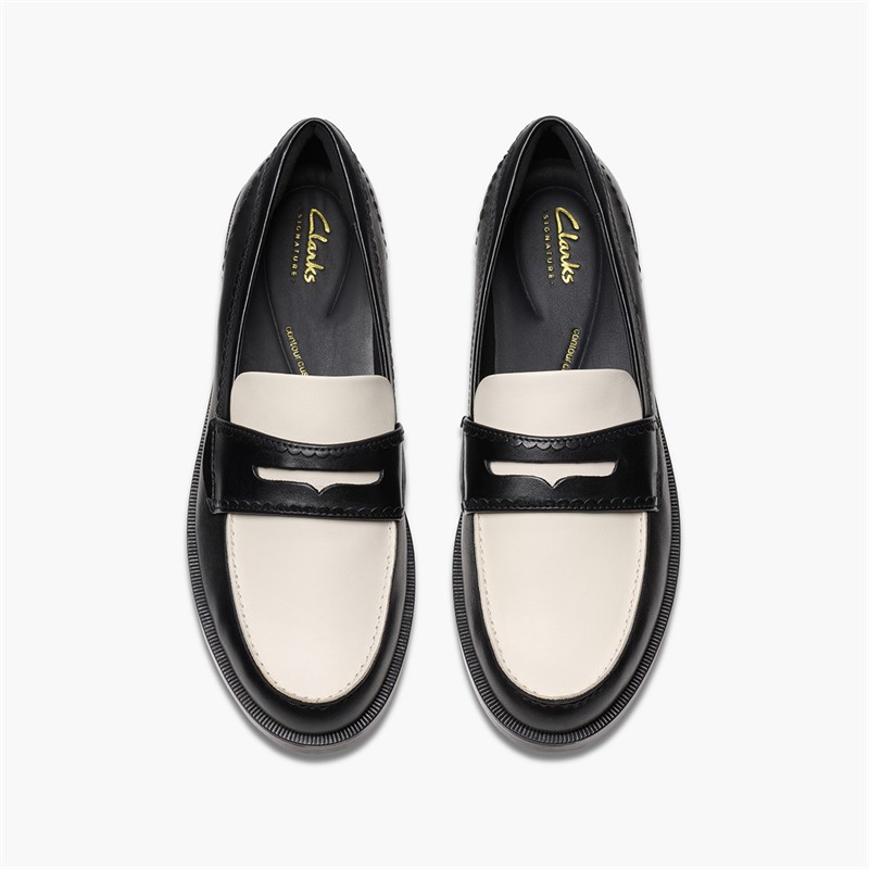 Clarks Damen Straven Edge Loafer Black Combi Leather