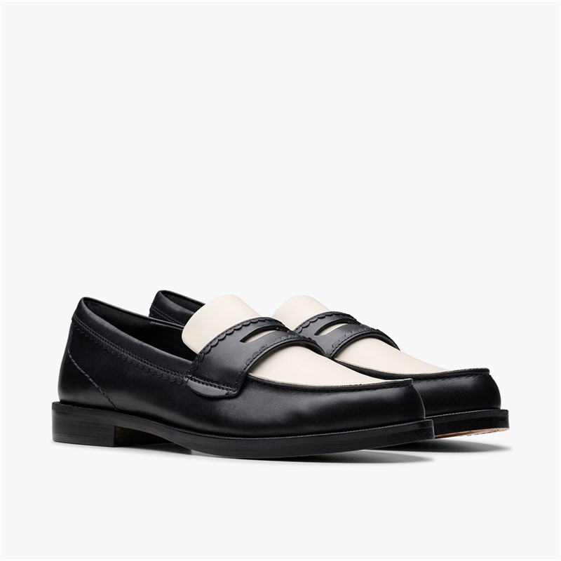 Clarks Damen Straven Edge Loafer Black Combi Leather