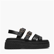 Clarks Damen Evamar Riemen Sandalen Black Leather