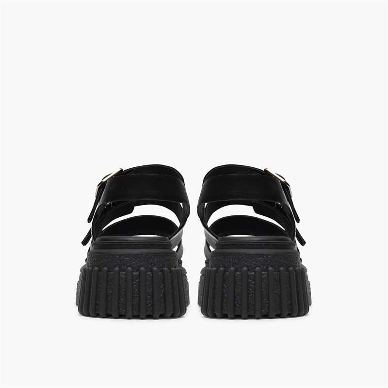 Clarks Damen Evamar Riemen Sandalen Black Leather
