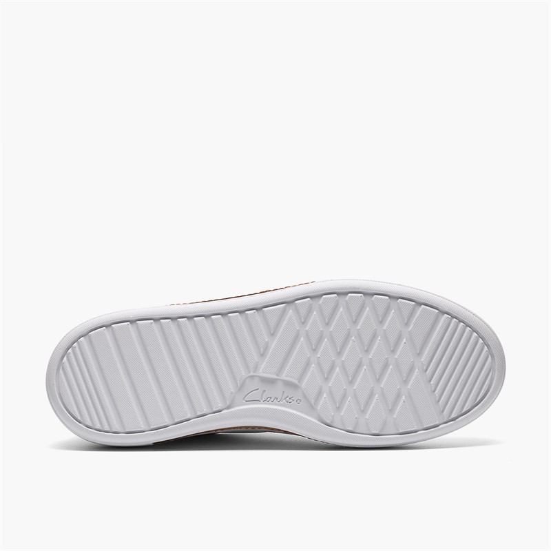 Clarks Damen Hollyrose Reißverschluss Turnschuhe White Leather