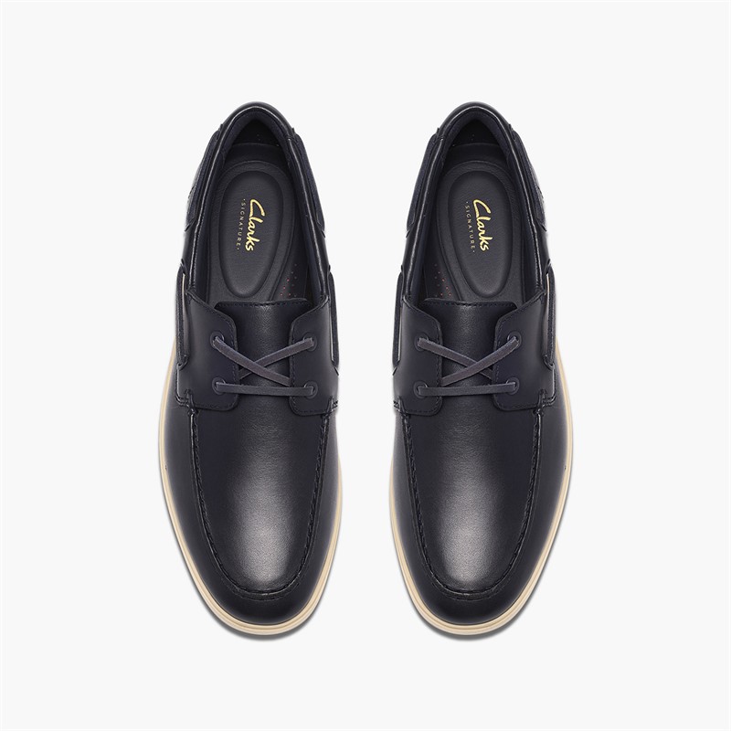 Clarks Herre Torford Bådsko Navy Leather