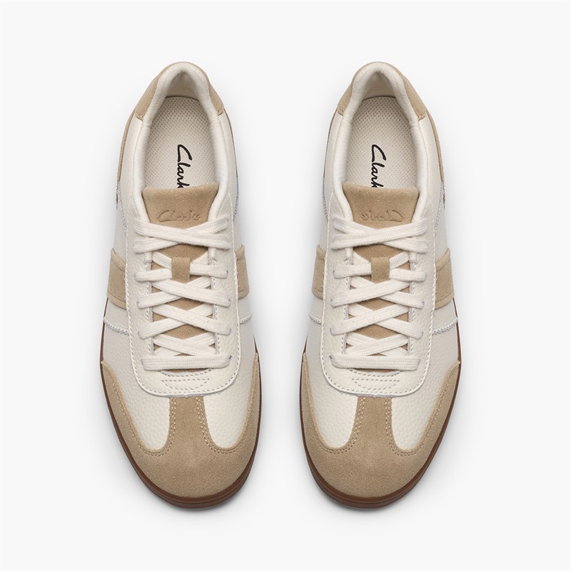 Clarks Damen Seco Speed Trainer White Combi Leather