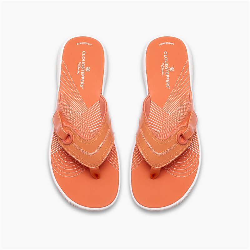 Clarks Damen Brinkley Reyna Flip Flops Orange
