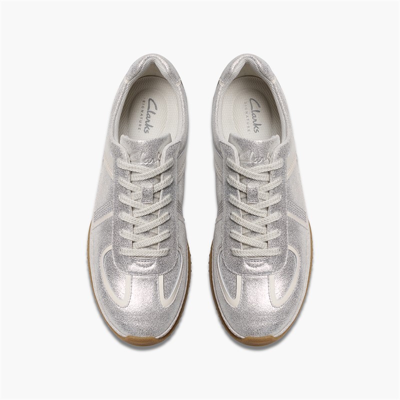 Clarks Womens Meridor Low Profile Trainers Metallic Combi