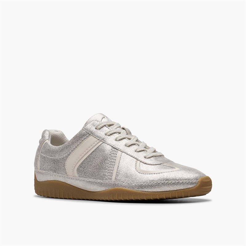 Clarks Womens Meridor Low Profile Trainers Metallic Combi