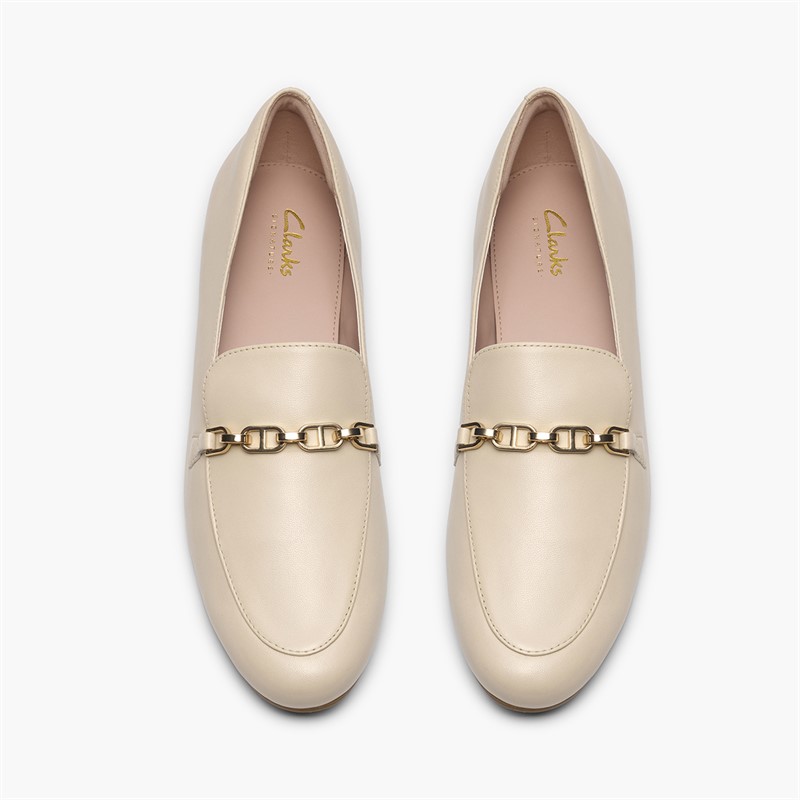 Clarks Damen Tamna Iris Loafer White Leather