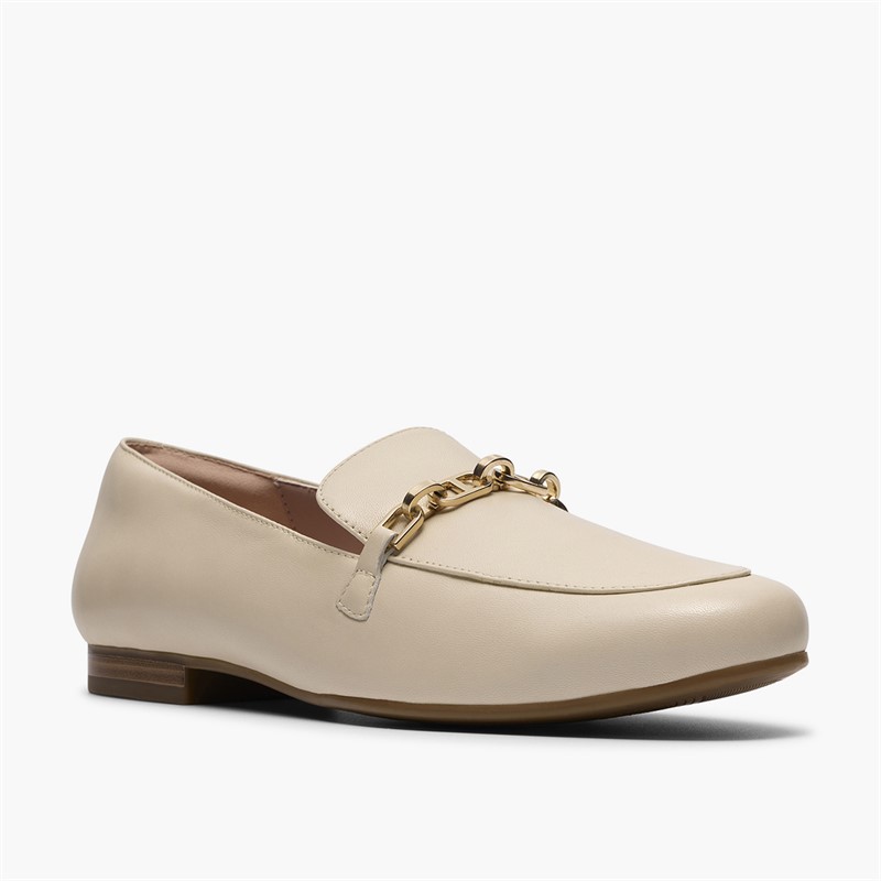 Clarks Damen Tamna Iris Loafer White Leather