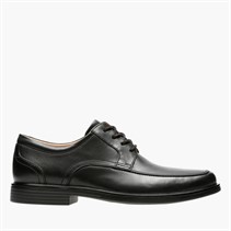 Clarks Mens Un Aldric Park Lace Up Shoes Black Leather