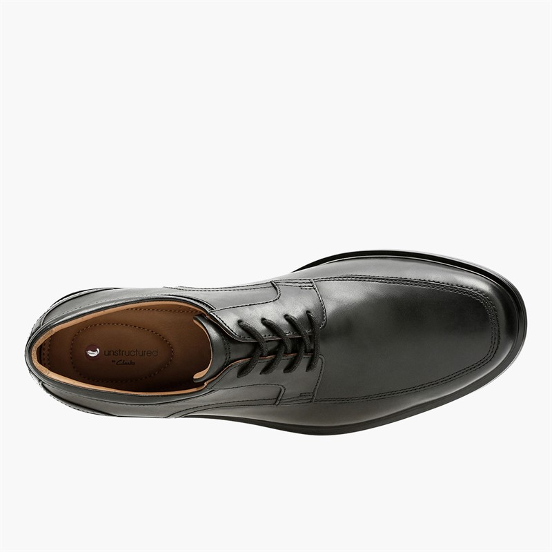 Clarks Mens Un Aldric Park Lace Up Shoes Black Leather