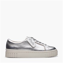 Clarks Damen Mayhill Walk Turnschuhe Silver Metallic