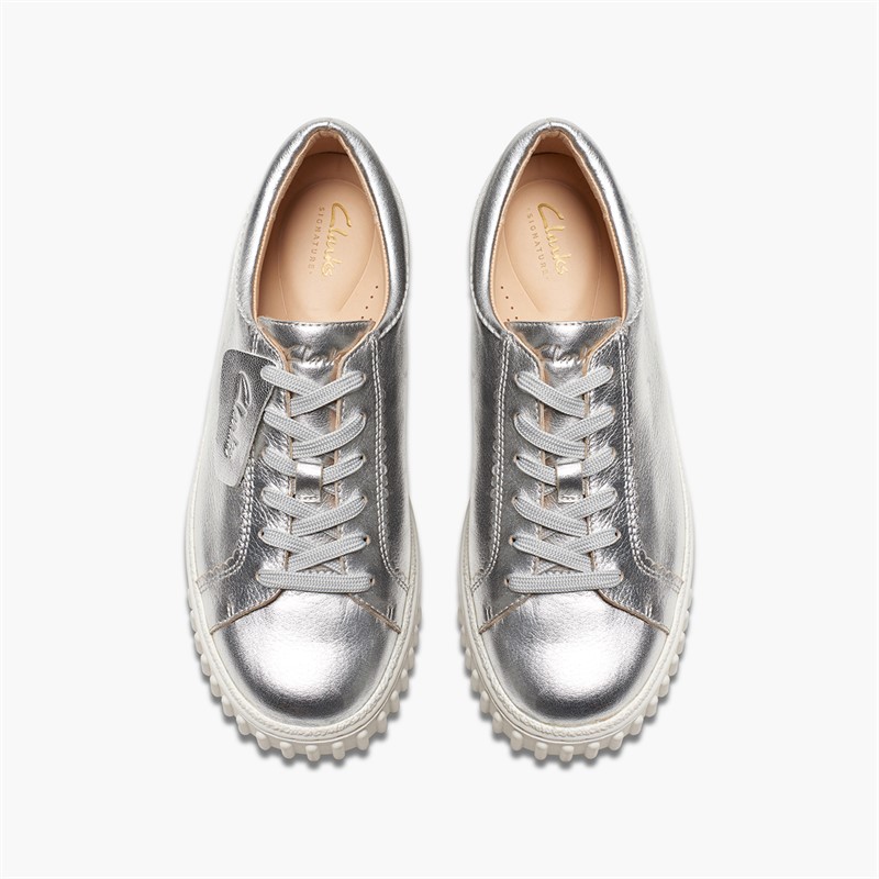 Clarks Damen Mayhill Walk Turnschuhe Silver Metallic
