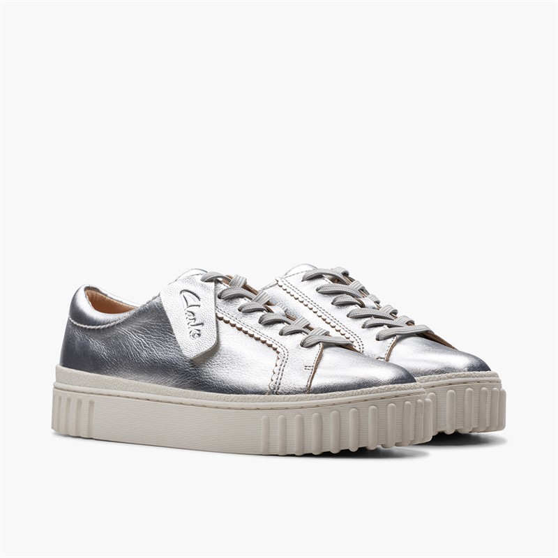 Clarks Damen Mayhill Walk Turnschuhe Silver Metallic