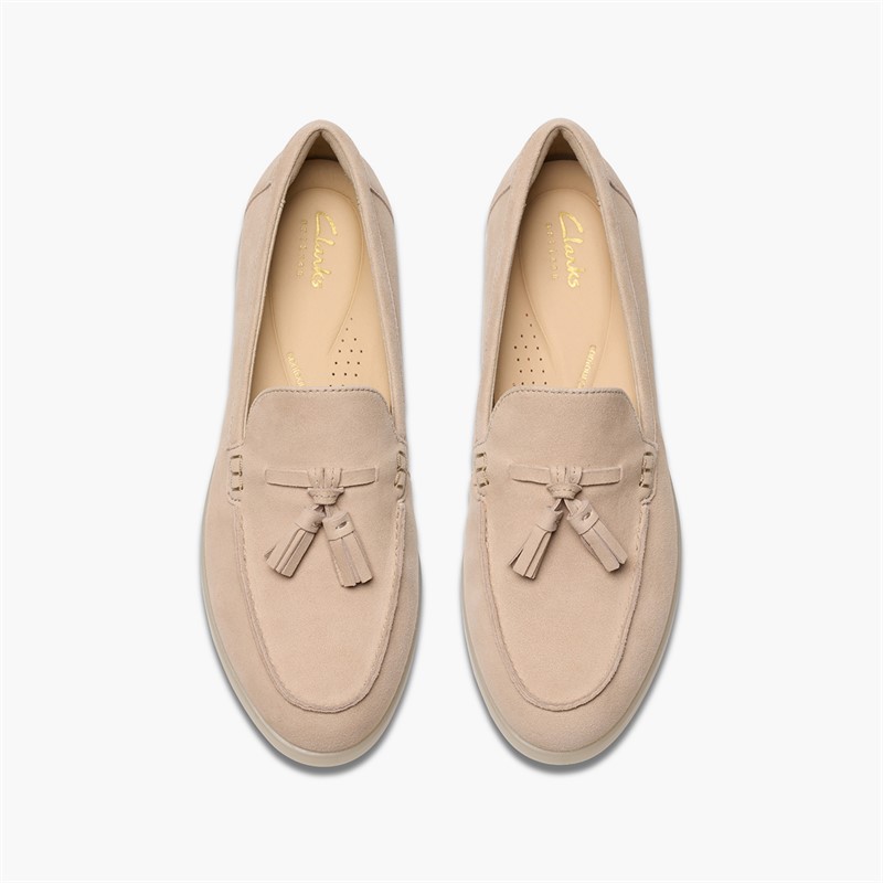Clarks Dame Narini Edge Loafers Sand Suede