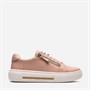 Clarks Damen Hollyrose Reißverschluss Turnschuhe Light Pink Leather