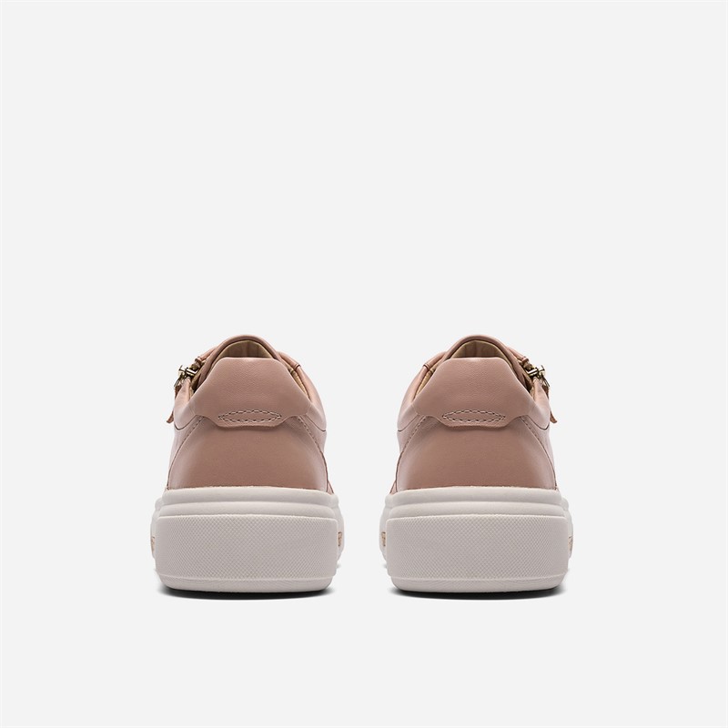 Clarks Damen Hollyrose Reißverschluss Turnschuhe Light Pink Leather