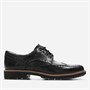 Clarks Mens Batcombe Wing Brogue Shoes Black Leather
